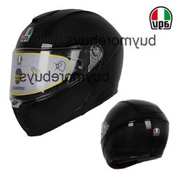 Full Face Open Agv Motorcycle Helmet Lightweight Carbon Fibre Uncover Helmet for Men and Women Riding Anti Fog Motorcycle Helmet All Seasons Universal BYBT