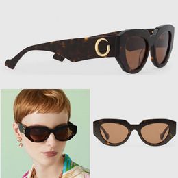 Hot Selling GG1421 Sunglasses For Women 2024 Season With Geometric Amber Frame Outdoor Beach Sunglasses