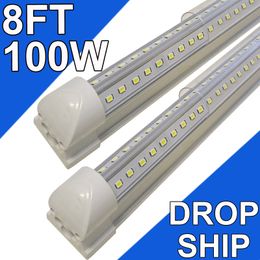 25Pack LED T8 Shop Light, 8FT 100W 6500K Daylight White Linkable LED Integrated Tube Lights LED Bar Lights for Garage,Workshop,Workbench usastock