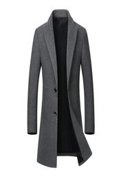 2020 Winter Casual Thick Woolen Coats Men039s Stand Collar Slim Fit Jackets Manteau Homme Peacoat Overcoat Trench Wool Parka Co9978431
