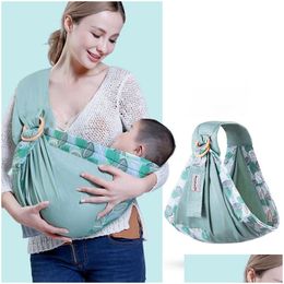 Carriers Slings Backpacks Baby Carrier Sling For Infant Breathable Natural Wrap Newborns Soft Cotton Nursing Er Mti-Functional Breastf Dhpzg