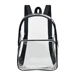 School Bags Casual PVC Clear Waterproof Student Bag Travel Zipper Shoulder Handbag