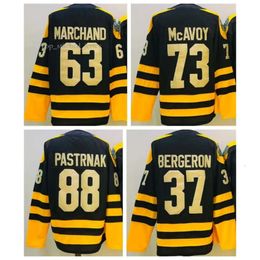 Custom Men Women Youth Boston''bruins''jersey 88 David Pastrnak 63 Brad Marchand 73 Charlie Mcavoy Hockey Jerseys Black Yellow Ed 4281