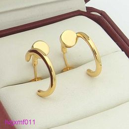 7ghj Stud Luxury Gold Earrings Designer Nail for Women Exquisite Simple Fashion Diamond Hoop Lady Moissanite Earrin