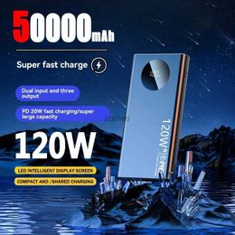 Cell Phone Power Banks 120w New Super Fast Charge 50000mAh Ultralarge Capacity Digital Display Mobile Power External Battery For Samsung