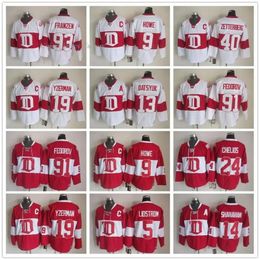 Detroit Red Wings Vintage Version Jerseys 19 YZERMAN 40 ZETTERBERG 13 DATSYUK 5 LIDSTROM 24 CHELIOS 9 HOWE 31 JOSEPH Hockey Jersey 8719