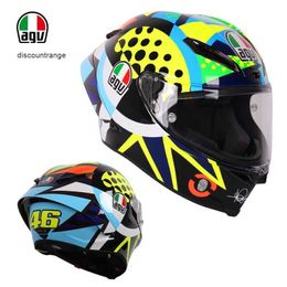 Full Face Open Agv k Motorcycle Helmet Italy Agv Pista Gp Rr Professional Racing Helmet Running Helmet Carbon Fibre Full Helmet Rossi Grey Red WR2M