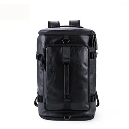 Backpack Travel Bag Men Male PU Leather Laptop Backpacks Large Capacity Casua School Bags For Mochila