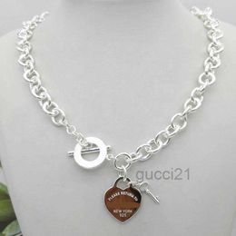 Classic Design Women's Silver Tf Style Necklace Pendant S925 Sterling Silver Key Egg Brand Charm Nec S4P5 SIF3