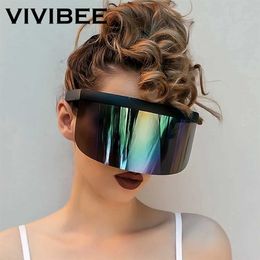 Sunglasses VIVIBEE Nicki Minaj Women Visor Sunglasses 2023 Trending Product Mirror Fun Y2K Sun Glasses UV400 Fashion Shades YQ240120