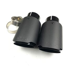 Exhaust Pipe Out 101Mm One Pair Ak Matte Carbon Fibre Exhausts Pipes Akrapovic Black Stainless Steel Tail End Drop Delivery Automobile Ot7Mx