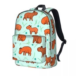 Bags Capybara Pattern Backpack Animals Cute Sport Backpacks Women Men Fashion School Bags Designer Lightweight Rucksack