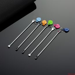 Wax dabber tools atomizer tank stainless steel 72mm jar smoking dab tool stick spoon ear pick for dry herb silicone mat