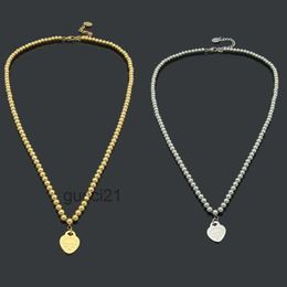 Classic Designer Women's Pendant Peach Necklace Christmas Jewellery Gold/silver/rose Bead Gift with Box P245 OPG3 OPG3