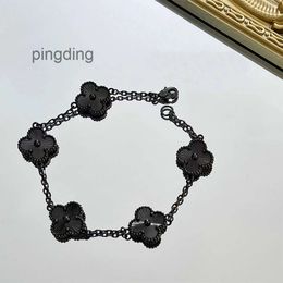 Jewellery Designer Chain Van Four Leaf Clover Bracelet Cleef Van Bracelets Luxury Clover Brand New Laser Black Gold Women High Quality Vans Clef Jewel