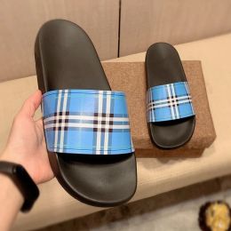 man Designer slide woman Flat Flip foam runner Slipper double Luxury Designer shoe rubber slide tazz Slippers Sandals summer sandale beach shoe loafer stripe plaid