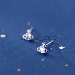 Stud MloveAcc Classic 925 SterlSilver Space Saturn Star Stud Earrings with CZ for Women WeddJewelry J240120