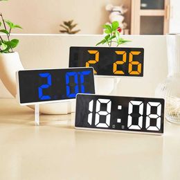 Desk Table Clocks Voice Control Digital Alarm Clock Night SNOOZE Mode LED Digital Temperature Clock Desktop Table Clock 12/24H Large Number Clock