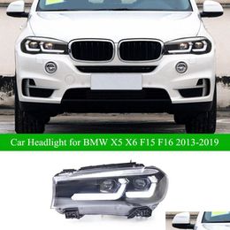 Led Daytime Running F15 Head Light For X5 X6 Headlight Assembly 2013- F16 F85 Dynamic Turn Signal Dual Beam Lens Lamp Drop Delivery Au Otou9