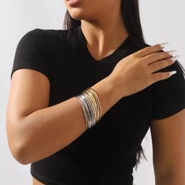 Charm Bracelets Fashion Simple Punk Geometric Metal Bracelet Sets For Woman