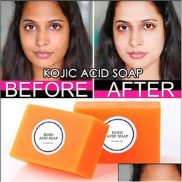 Handmade Soap 140G Kojic Acid Dark Black Skin Face Lightening Hand Made Glutathione Soaps Bleaching Brighten Drop Delivery Health Beau Otwx9