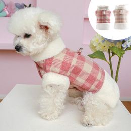 Dog Apparel Warm Winter Clothes Soft Woollen Puppy Small Coat Jacket Windproof Pet Plaid Clothing For Medium Dogs Chihuahua Pug