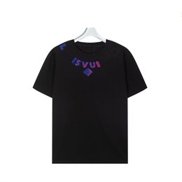 Louiseviution Shirt Summer Paris Mens Lvse T-Shirts Designer Tee Luxury Flocking Letter Tshirt Lvlies T Shirt Classic Fashion Green Womens Short Sleeve 882