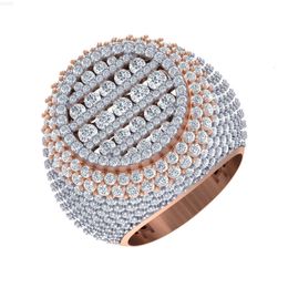 Statement Men's Real Diamond Ring 14kt Yellow Rose Gold Designer Hiphop Gents Ring Geometric Igi Cluster Rings