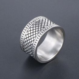 12MM Wide Ring Men Solid 14K White Gold Boys Mens Rings Man Big Size 12 13 Fashion New Male Biker Jewellery Gifts