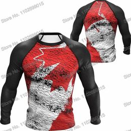 Wear Canada Surfing Diving TShirt Tight Long Sleeve Rash Guard Swimwear Men UV Protection Surf Clothing Beach Floatsuit Women Tops