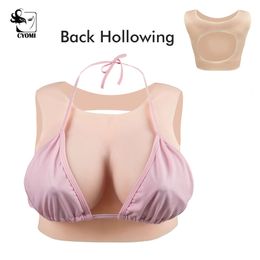 Costume Accessories Realistic Silicone Breast Forms Hollow Fake Boobs False Chest for Transgender Crossdresser Sissy Drag Queen Cosplay