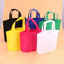 Shopping Bags Simple Foldable Bag Reusable Tote Pouch Solid Colour Useful Female Non-woven Fabrics Travel Grocery