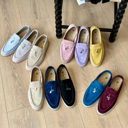 Size 32-46 NEW Dress Shoes loro Summer Charms Walk Moccasins for women piana Designers loafer men Office Career travel classic Casual shoe kid Leather sneaker sandals