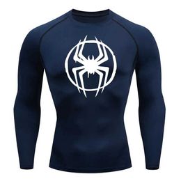 Men's T-Shirts Sports Compression Shirt Men's Running T-Shirt Long Sleeve Sun Protection Second Skin Workout Base Layer Breathable Gym T-Shirt J240120