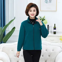 Hunting Jackets Autumn Ladies Fleece Coat Outdoor Leisure Sportswear Double Sided Quality Warm Women Thermal Cardigan Plus Size XL-5XL