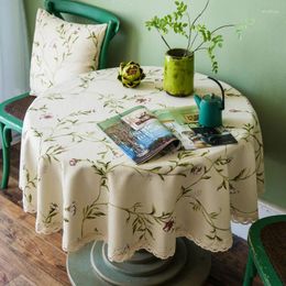 Table Cloth American Cotton And Wind Small Fresh Ins Round Home Floral