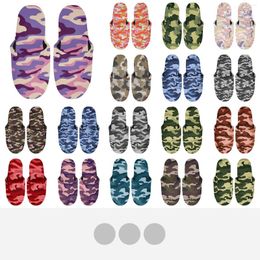 Slippers Lightweight Household Purple Camouflage Cotton Soft EPE Lined Indoor Non-Slip Mute Rubber Sole Fit Home Leisure Wear