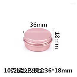 Storage Bottles 10ml 10g Rose Gold Cream Jar Tin Cosmetic Lip Containers Nail Derocation Crafts Pot Refillable Bottle Screw Thread