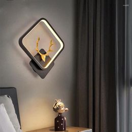 Wall Lamp Simple Modern Led Antler For Black White Bedroom Dining Room Living Corridor Aisle Indoor Lighting Decoration Lamps