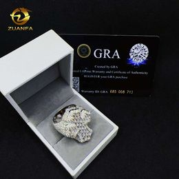 Jewelry designer ZUANFA Moissanite hip hop ring 925 sterling silver Cross Ring baguette VVS men diamond ringHipHop