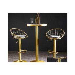 Commercial Furniture Meubles De Bar Nordic Chair Taburete Cocina Golden Checkout Counter High Stool Modern Lifting Rotating Drop Del D Dhx1V