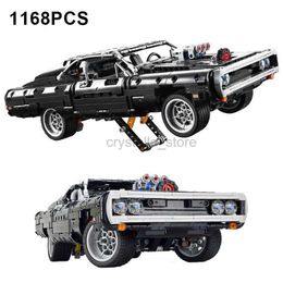 Blocks 1168PCS Technical Dodge Charger Racing Car Model Building Blocks 42111 Bricks Toys in Movie Fast Furious Gift For Boys Kids 240120