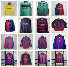 Retro Barcelona soccer jerseys 91 92 96 97 03 04 05 06 07 08 09 10 11 12 13 14 15 16 17 18 XAVI RONALDINHO RONALDO NEYMAR JR SUAREZ PIQUE A.Iniesta long sleeves football shirts