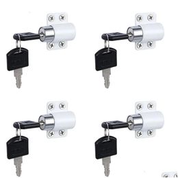 Baby Locks Latches 4Pcs Sliding Window Patio Screw Door Lock Key Push Child Safety Protection Antitheft Security Zinc Alloy 240115 Dro Dhuxz