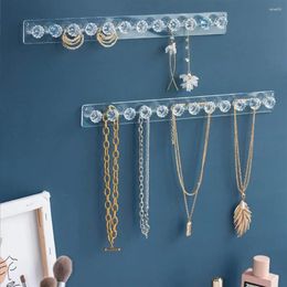 Jewellery Pouches Acrylic Organiser With 12 Hooks Wall Hanging Crystal Holder For Storage Display Earrings Necklace Bracelet