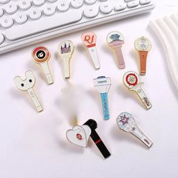 Brooches Kpop Idol Star Lightstick Metal Brooch Alloy Drop Oil Pins