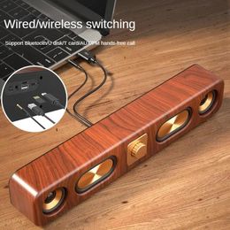 Speakers Retro Bluetooth Speaker Portable Outdoor Speakers AUX Connection USB Support TF Read Long Strip Desktop Subwoofer Audio