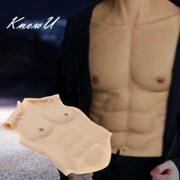 Costume Accessories Cosplay Male Suit with Shoulders Realistic Belly Muscle Actor Silicone Upper Piece Pectoralis Crossdress