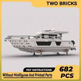 Blocks Technical Moc Bricks Boat Model Outboard Motor Yacht Modular Building Blocks Gifts Toys For Children DIY Sets Assembling Model 240120
