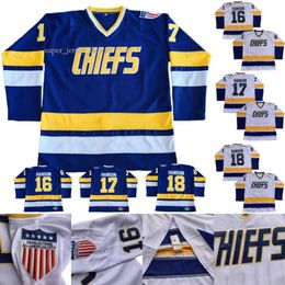 Hanson Brothers Charlestown Hockey #16 Jack #17 Steve #18 Jeff Slapshot Movie Jerseys Ed Free Shipping 9397 9349